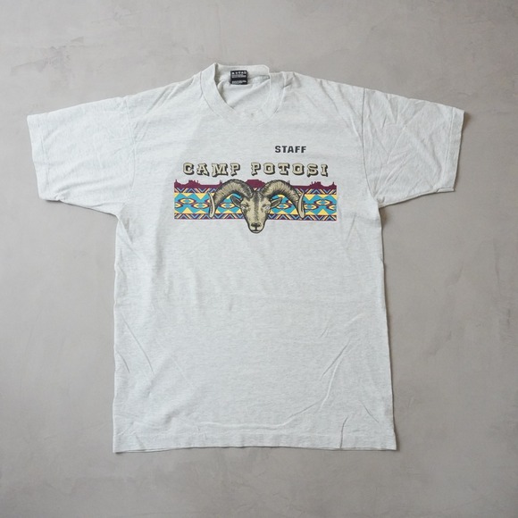 Fruit of the Loom Other - Vintage T-Shirt Large Mens 90s Grey Camp Potosi Staff USA Fruit of the Loom